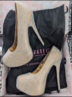 Bordello Pleaser Rhinestone Encrusted Platform Stilettos